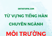 tieng han chuyen nganh moi truong