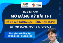 THÔNG BÁO TIẾP NHẬN ĐĂNG KÍ KỲ THI NĂNG LỰC TIẾNG HÀN TOPIK 102 (19/10/2025)