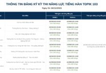 THÔNG BÁO TIẾP NHẬN ĐĂNG KÍ TOPIK 103 (thi tháng 11/2025)