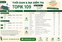THÔNG BÁO TIẾP NHẬN ĐĂNG KÝ TOPIK 109 (tháng 11/2026) TẠI VIỆT NAM